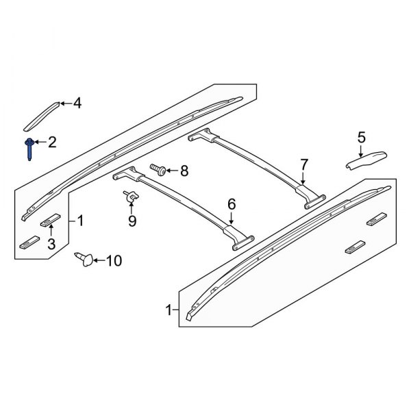 Roof Luggage Carrier Side Rail Screw