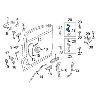 Ford OE - Rear Right Upper Door Hinge