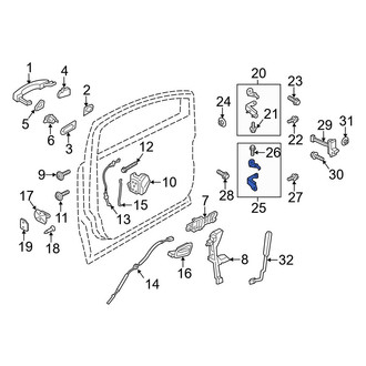 Ford OE - Rear Right Lower Door Hinge