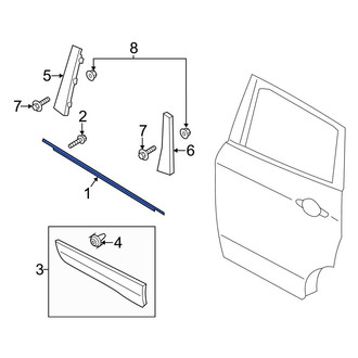 Ford OE - Rear Right Door Belt Molding