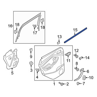 Ford OE - Rear Left Inner Door Window Belt Weatherstrip