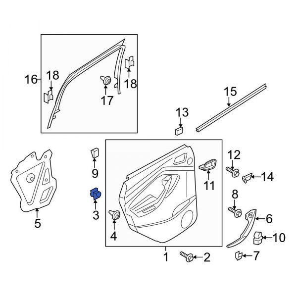 Door Interior Trim Panel Grommet