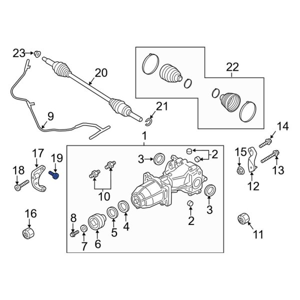 Ford OE W717156S439 Rear Differential Mount Bolt