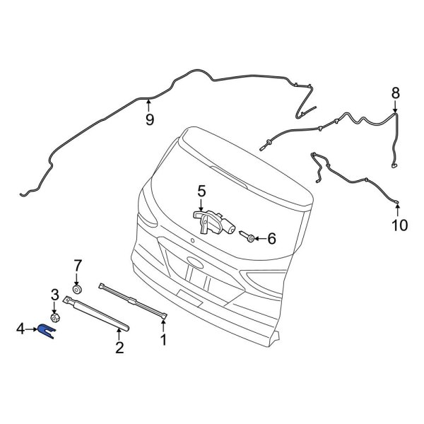 Back Glass Wiper Arm Cap