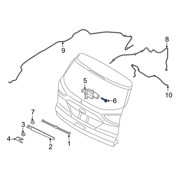 Back Glass Wiper Motor Bolt