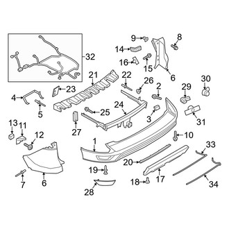 Ford OE - Rear Bumper - Bumper & Components (With Trailer Package)