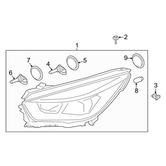Ford OE - Front Lamps - Headlamp Components (Halogen)