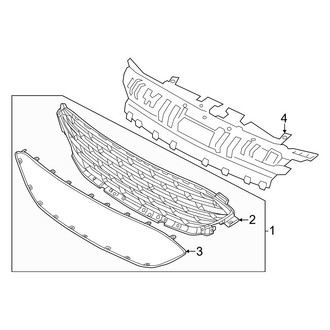 Ford OE - Front Bumper & Grille - Grille (W/O 5 Bar Grille, With Surround Molding)