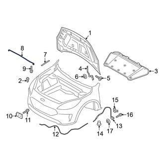 Ford OE - Front Hood & Trunk Prop Rod