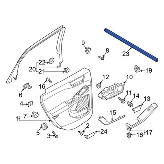 Ford OE - Rear Left Door Window Belt Weatherstrip