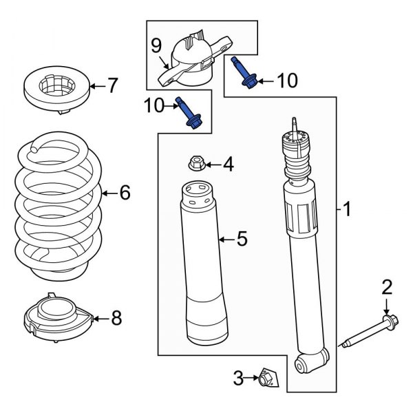 Suspension Shock Absorber Mounting Bolt