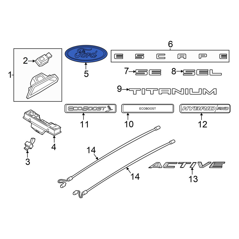 Ford OE LJ6Z7842528B - Rear Hatch Emblem