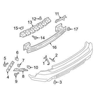 Ford OE - Rear Bumper - Bumper & Components (W/O Trailer Package, Brackets & Impact Bar)