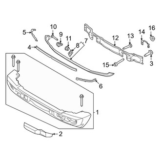 Ford OE - Front Bumper - Bumper & Components (W/O Modular, W/O Steel)