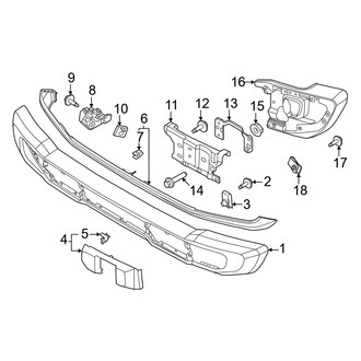 Ford OE - Front Bumper - Bumper & Components (W/O Modular, With Steel), (Badlands / Black Diamond / Wildtrak)