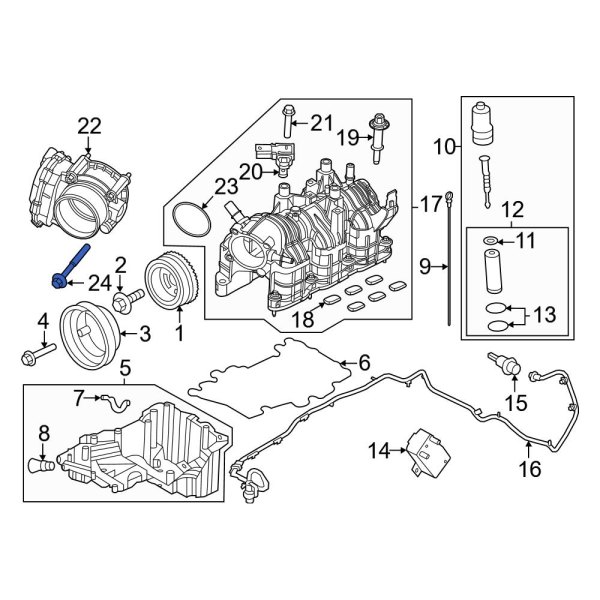 Ford OE W716585S437 Fuel Injection Throttle Body Bolt