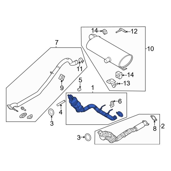 Ford OE MB3Z5E212D Right Catalytic Converter