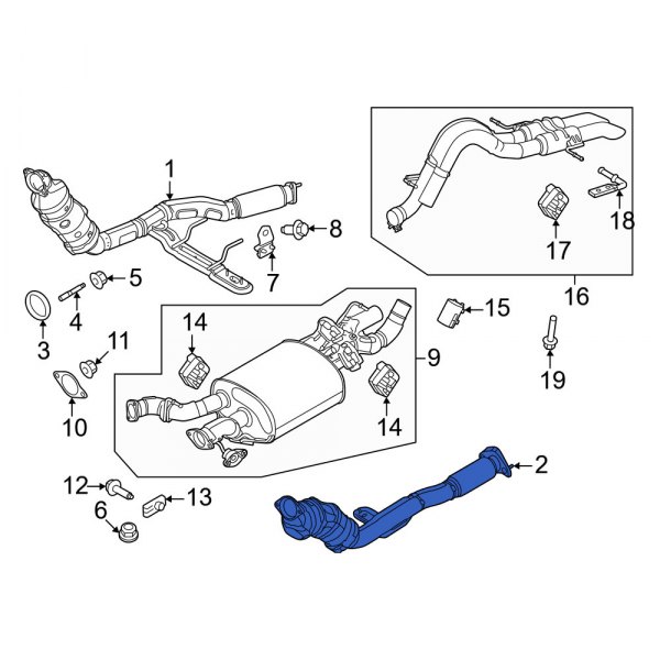 Ford OE NB3Z5E212B Left Catalytic Converter