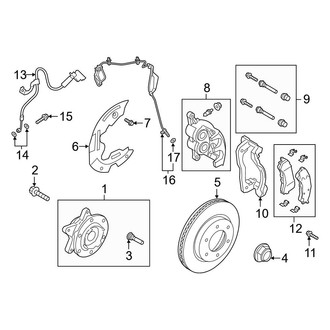 Ford OE - Front Suspension - Brake Components (Base / Badlands / Big Bend / Black Diamond / Everglades / Outer Banks / Wildtrak)