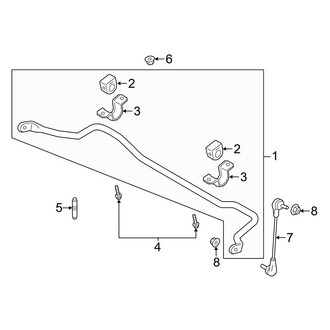 Ford OE - Front Suspension - Stabilizer Bar & Components (Standard Stabilizer)