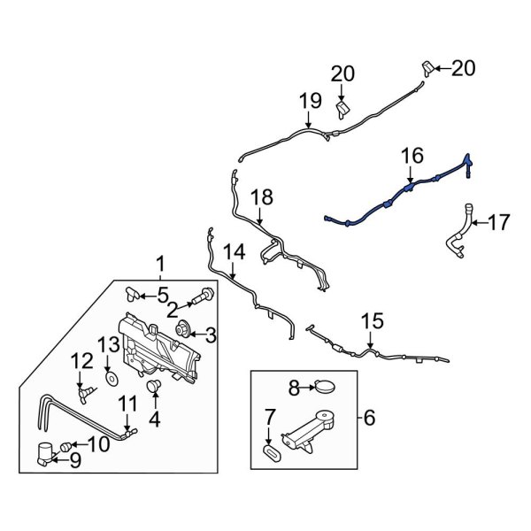 Ford OE M2DZ17A605B Front Windshield Washer Hose