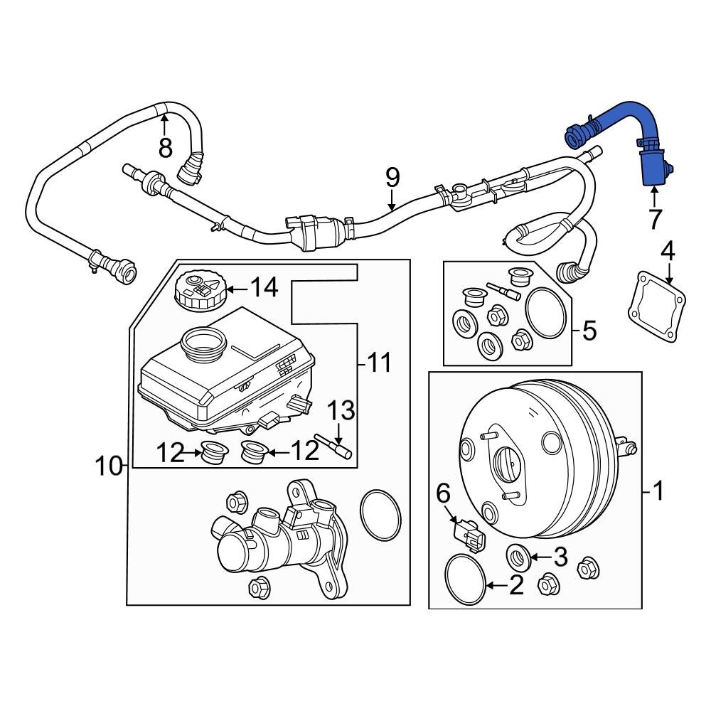 Ford OE MB3Z9C490A Rear Brake Vacuum Hose