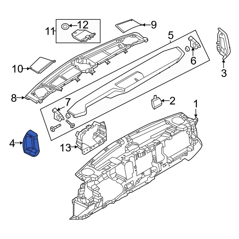 ford-oe-m2dz7802525bf-left-upper-instrument-panel-reinforcement