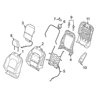 Ford OE - Seats & Tracks - Passenger Seat Components (Seat Back), (2 Doors)