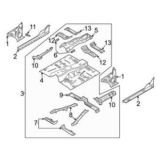 Ford OE - Pillars, Rocker & Floor - Floor (2 Doors)
