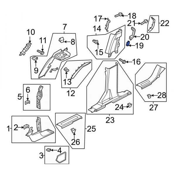 Body B-Pillar Trim Panel Cap