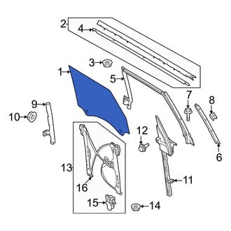 Ford OE - Front Left Door Glass