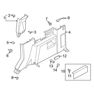 Ford OE - Quarter Panel - Interior Trim (Passenger Side), (4 Doors)