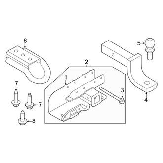 Ford OE - Rear Bumper - Tow Hook & Hitch (W/O Steel), (Base / Big Bend / Everglades / Outer Banks / Wildtrak)