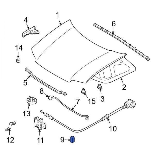 Ford Oe 5l8z16828aa - Hood Prop Rod Clip