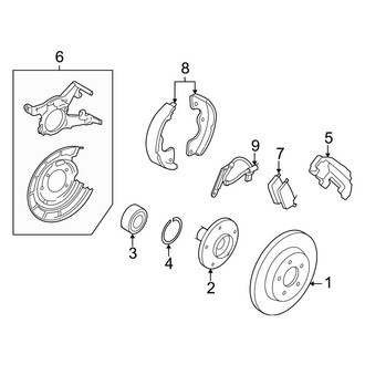 Ford OE - Rear Suspension - Brake Components (Hybrid FWD)