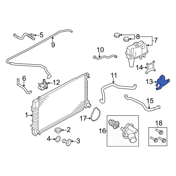 Ford OE 3M6Z8K556BA Cooling System Bypass Line Adapter