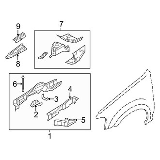 Ford OE - Fender - Structural Components & Rails (Hybrid / Limited Hybrid)