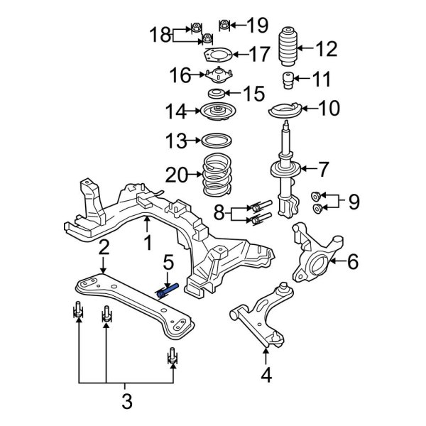 Ford OE W500749S439 Front Suspension Control Arm Bolt