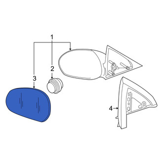 Ford OE - Front Left Door Mirror Glass