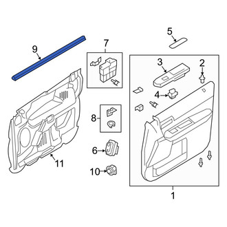 Ford OE - Front Left Door Window Belt Weatherstrip