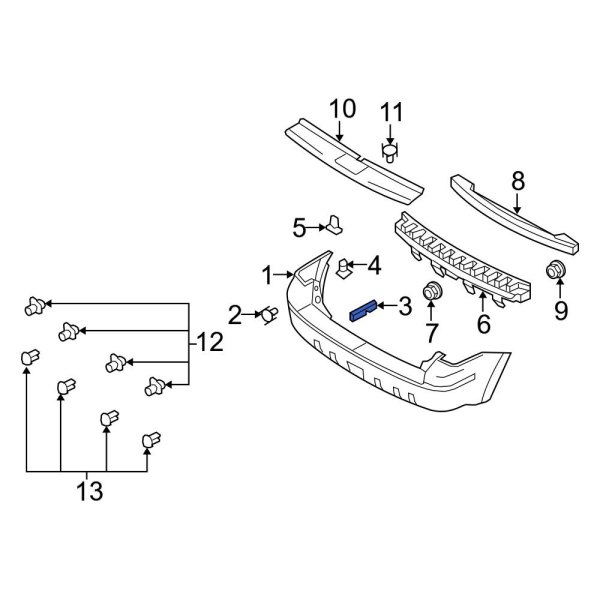 Ford OE 8L8Z17E814D Left Bumper Cover Reinforcement