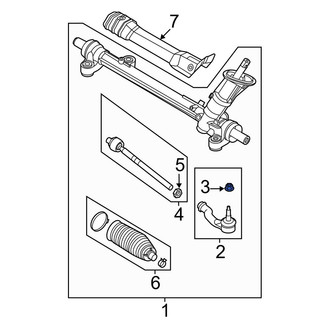 Ford OE - Outer Steering Tie Rod Nut