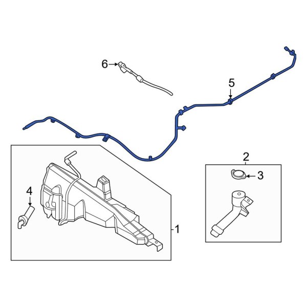 Ford OE NZ6Z17A605C Front Windshield Washer Hose
