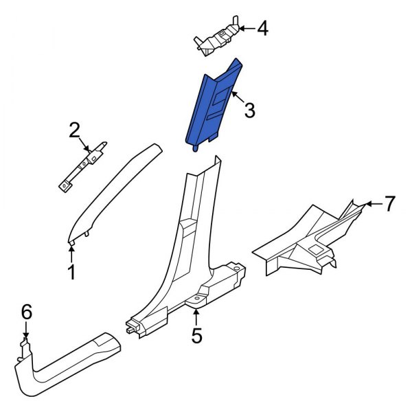 Ford OE NZ6Z6024356AA Door Pillar Post Trim Set