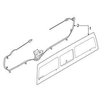 Ford OE - Back Glass - Glass (Sliding, With Power), (Lariat)
