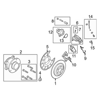 Ford OE - Rear Suspension - Brake Components (Lariat / XL / XLT FWD)