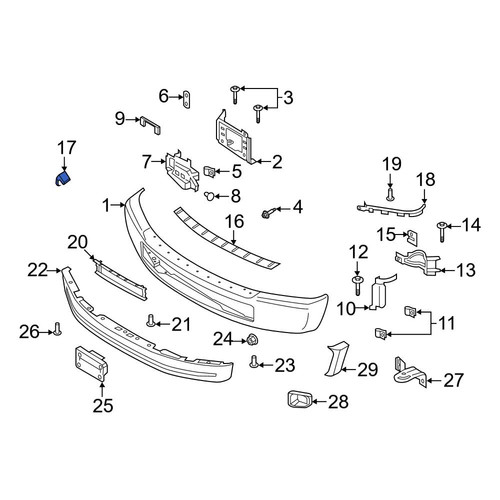 Ford OE LC3Z17C829BA - Front Left Inner Bumper Trim