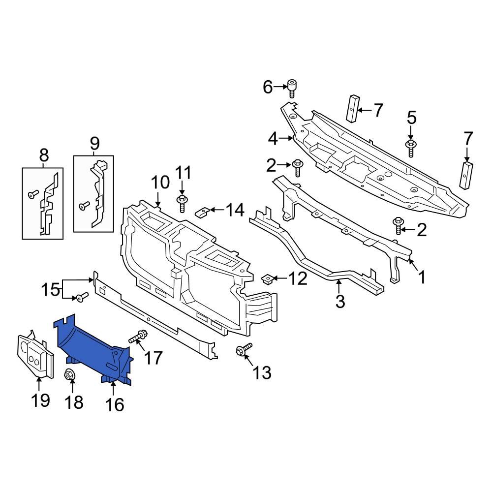 Ford OE LC3Z8311D - Front Left Radiator Support Air Deflector