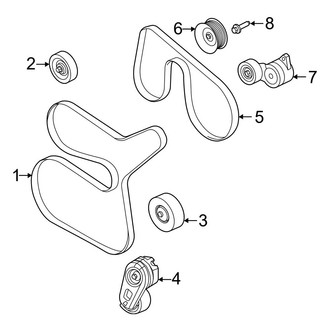Ford OE - Cooling - Belts & Pulleys (With Single Alternator), (Regular Cab / SuperCab / Crew Cab 7.3L)