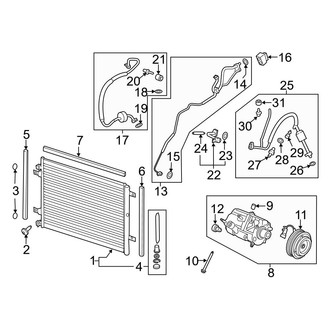 Ford OE - Air Conditioner & Heater - Condenser, Compressor & Lines (Regular Cab / SuperCab / Crew Cab 6.2L)